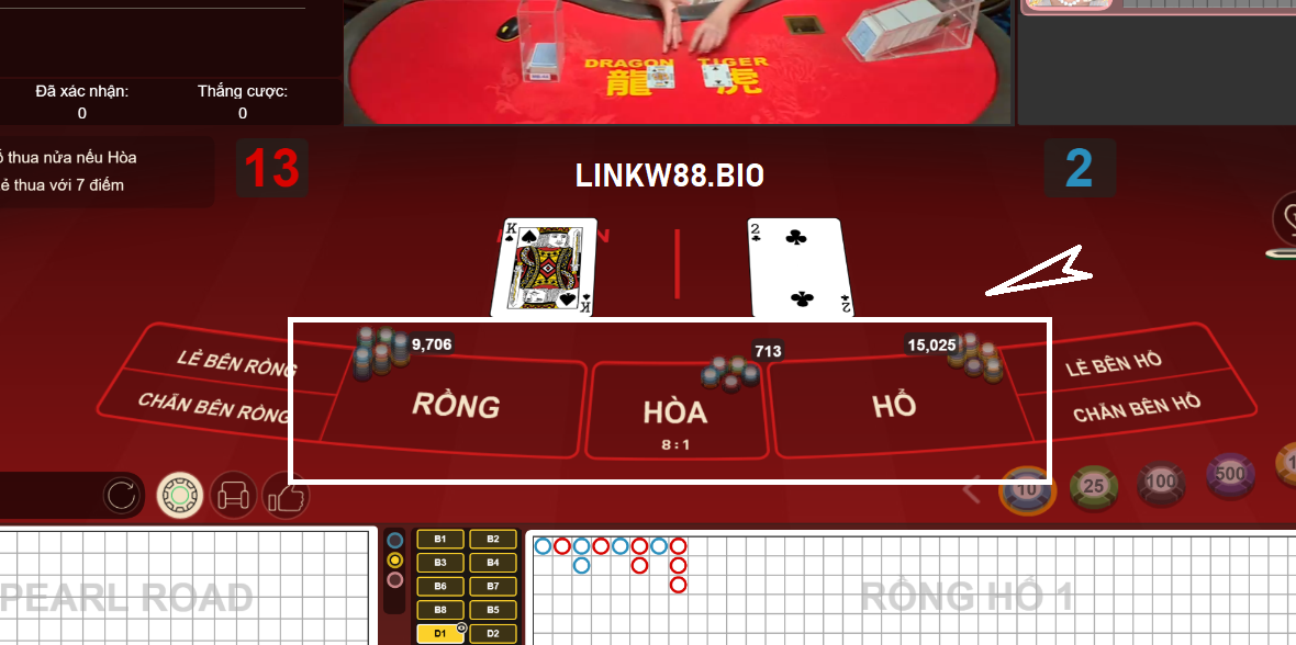 Bàn đặt cược rồng hổ W88