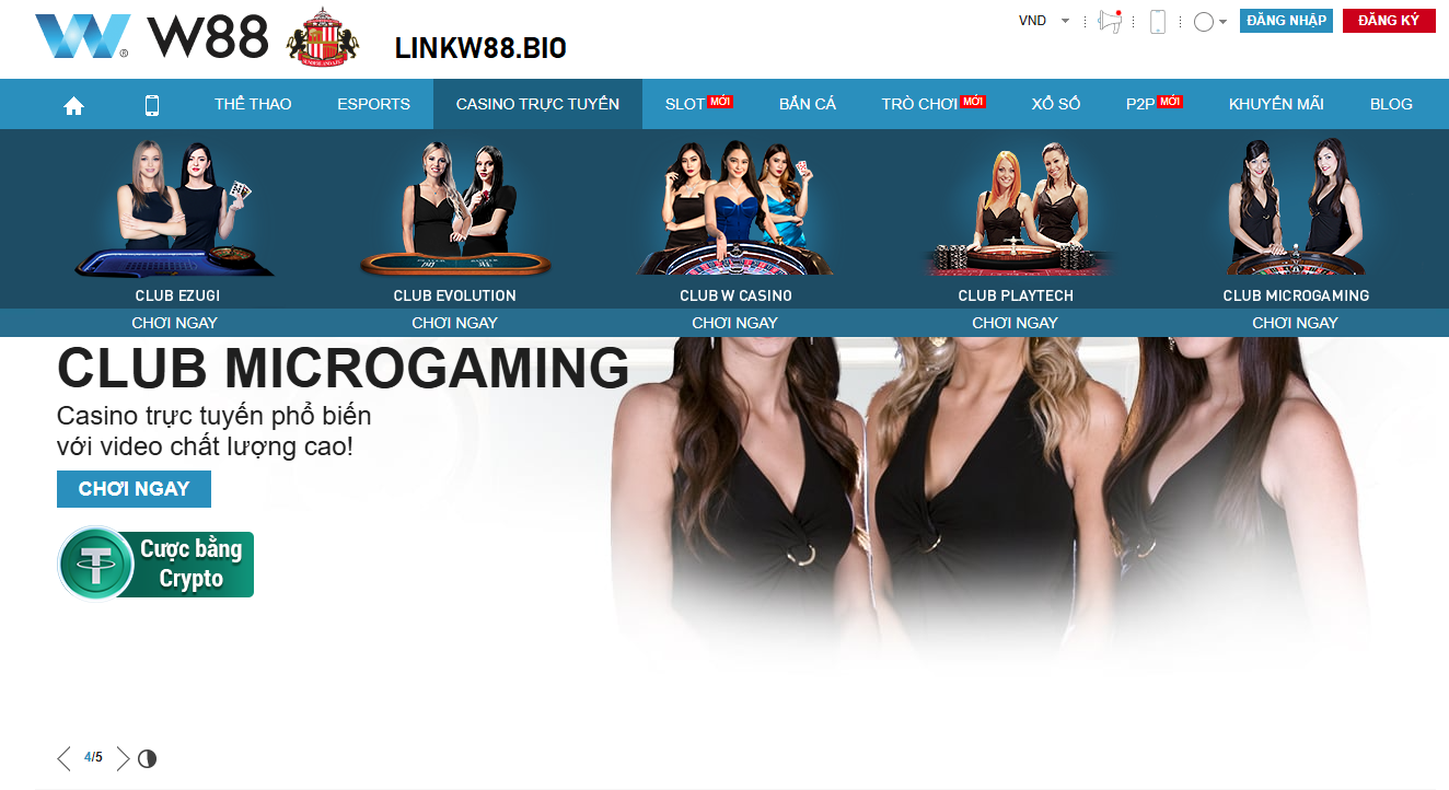 Các sảnh Casino W88