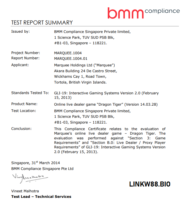 Giấy phép uy tín được cung cấp tại W88