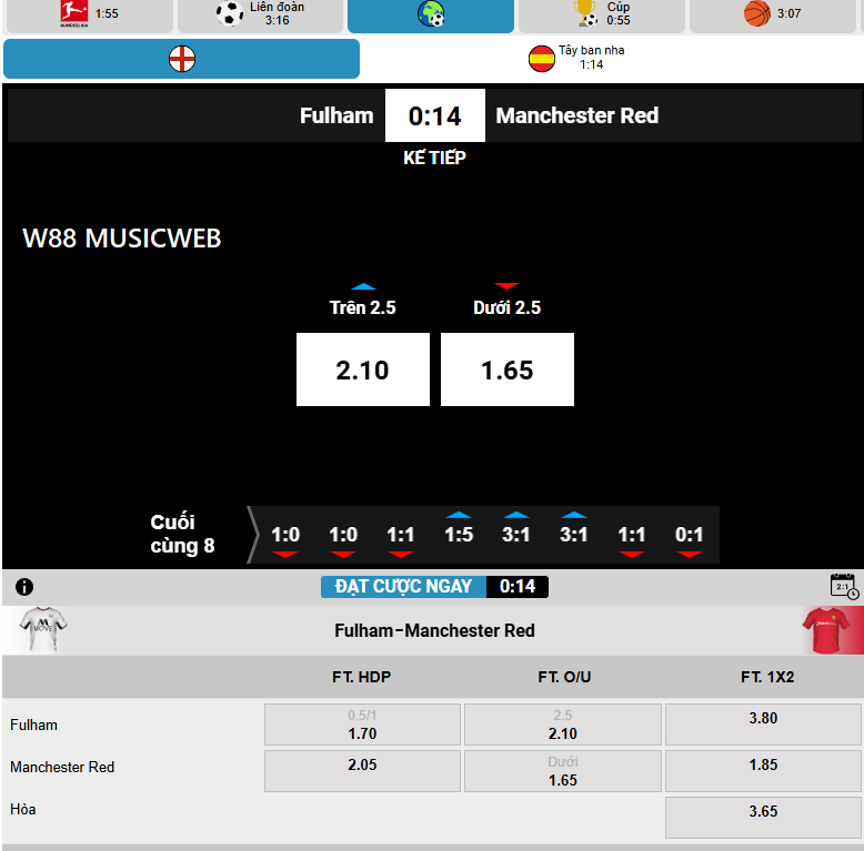 Soi cầu trong cá cược thể thao ảo W88